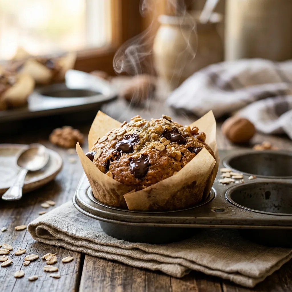 Muffin de banana e chocolate fit